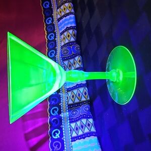 Luminous Uranium Green Depression Martini Glass